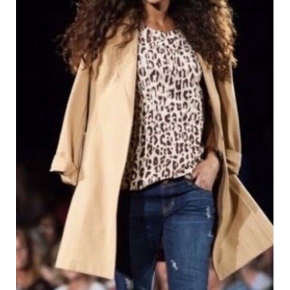 Cabi Top Size Small Women’s Leopard Ginger Bow Sleeveless Tank Shell Tan Brown - Picture 1 of 9